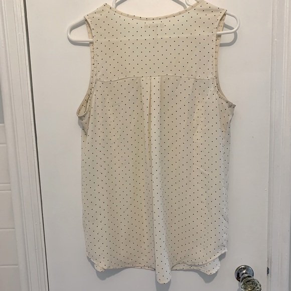 Maurices Cream Business Casual Sleeveless Blouse - Picture 2 of 5